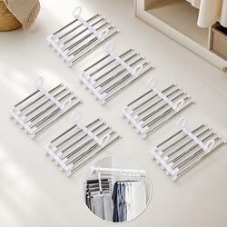Practical 6-Pack Adjustable Pants Hangers for Home Use