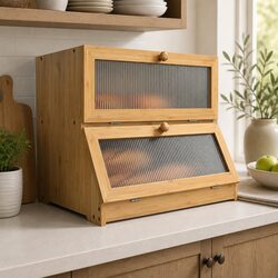 Versatile Bamboo Bread Box for Everyday Use