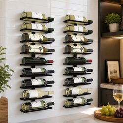 Practical Wall-Mounted Wine Rack Set for Any Room