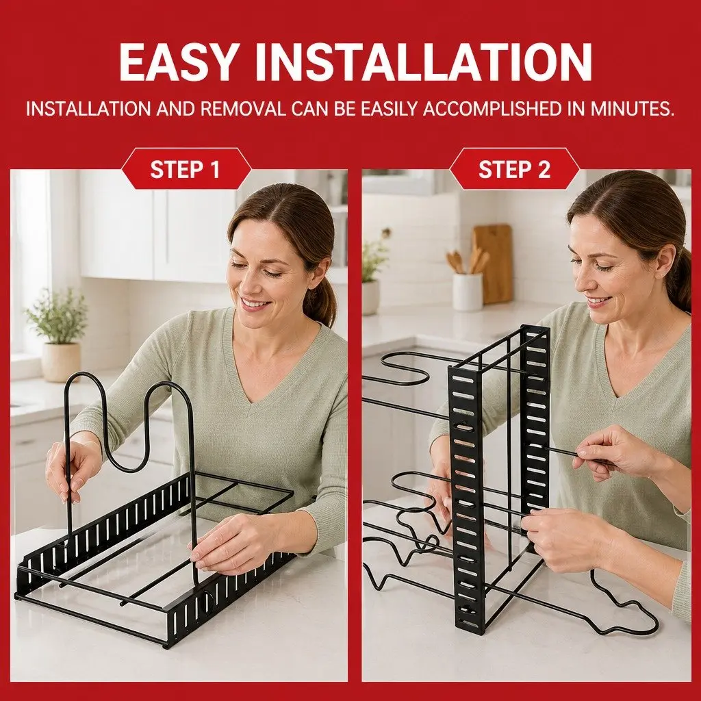 8-Tier Pan Rack for Kitchen Organization