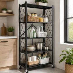5-Tier Foldable Storage Shelf for Everyday Use