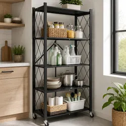 5-Tier Foldable Storage Shelf for Everyday Use