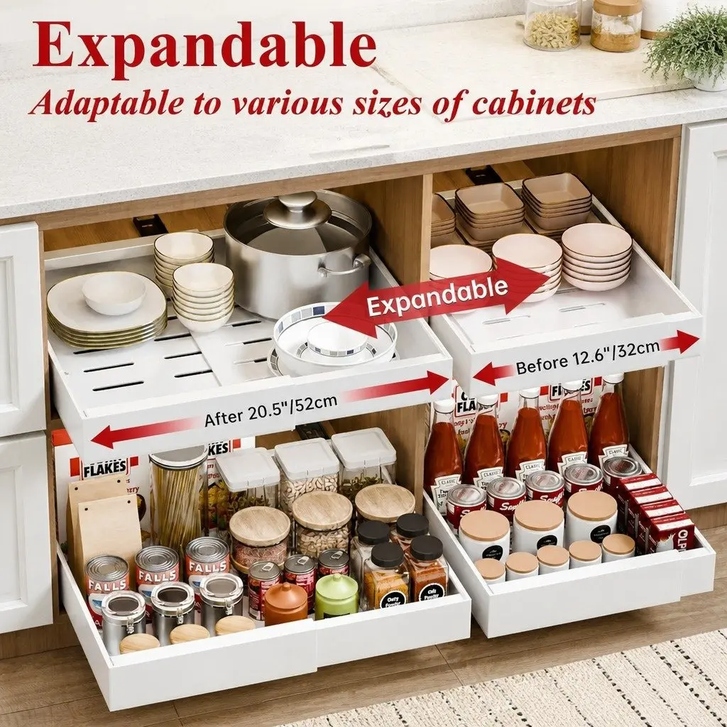 Pull-Out Organizer for Kitchen and Pantry Use