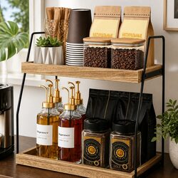 Versatile 2-Tier Wooden Organizer for Any Room