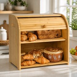 Versatile Bamboo Bread Box for Everyday Kitchen Use