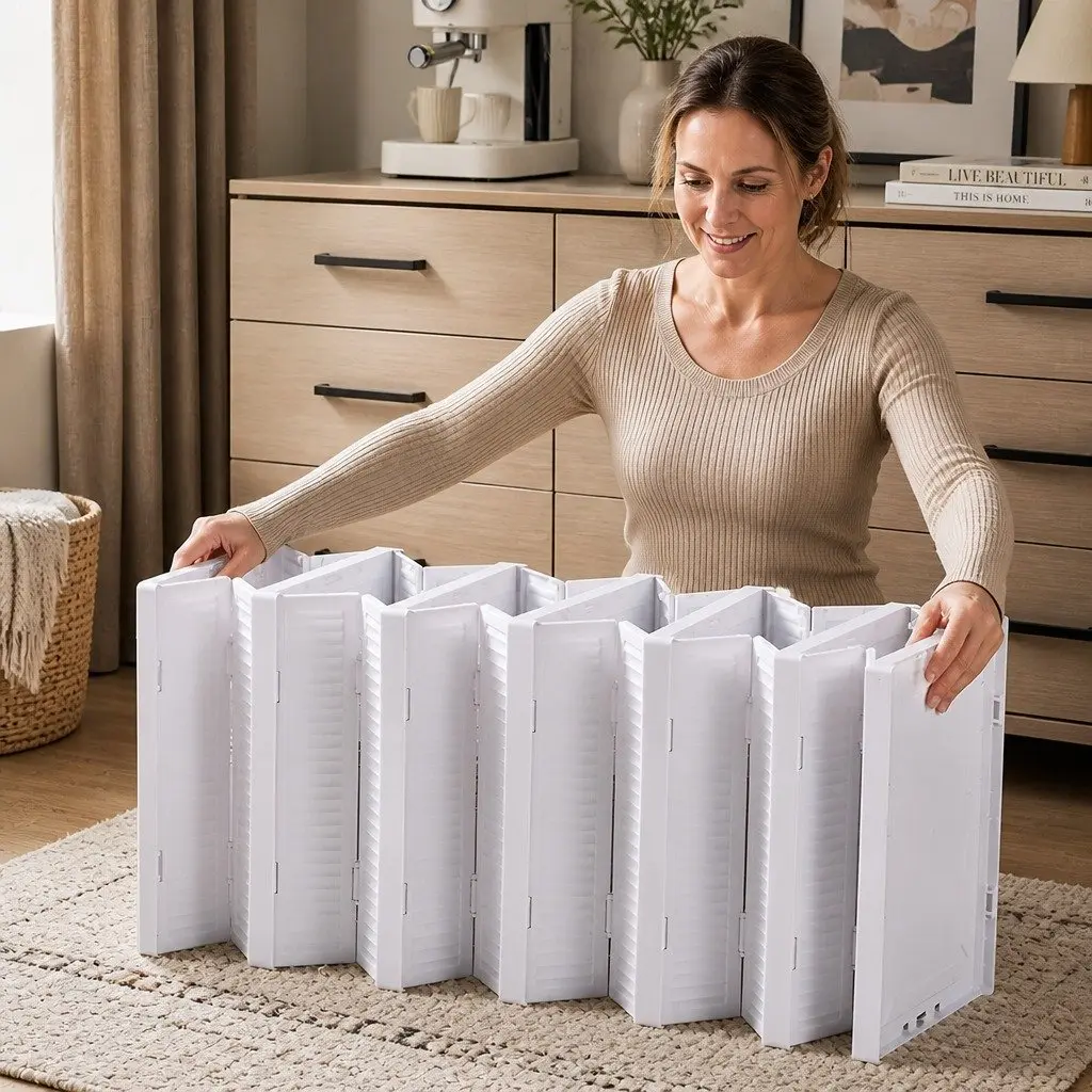 6-Tier Stackable Shoe Storage Organizer Plastic Clear Door 26 x 66 x 35 cm