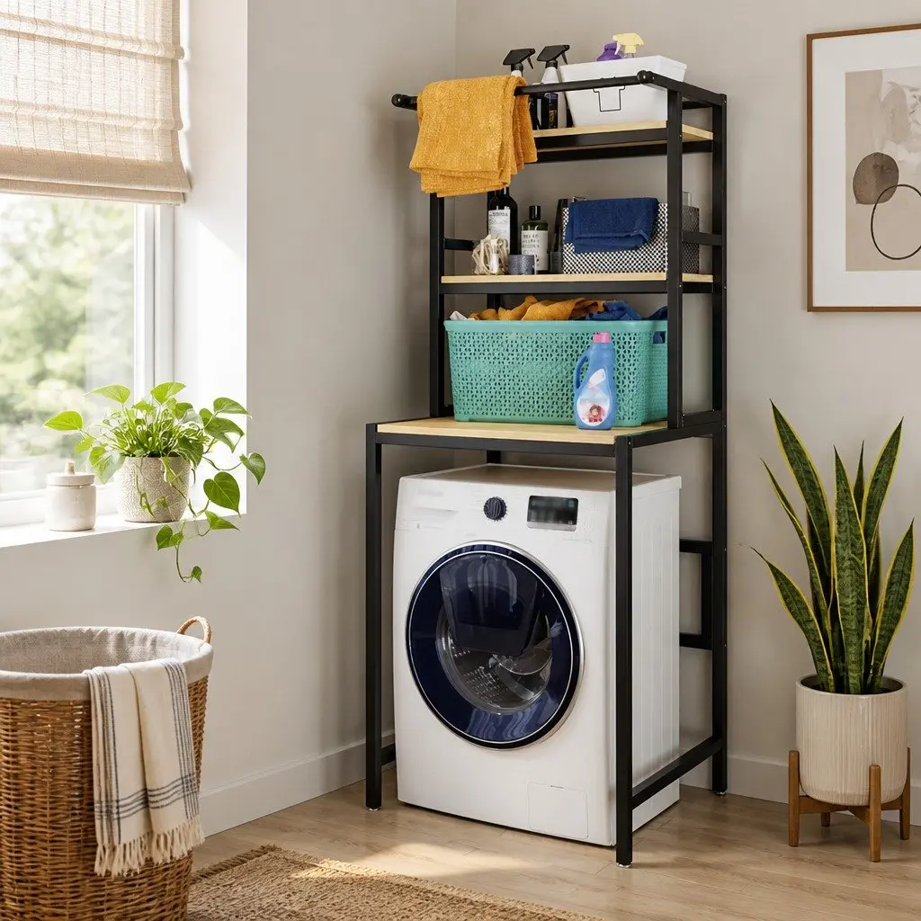 3-Tier Rack for Laundry and Bathroom Use
