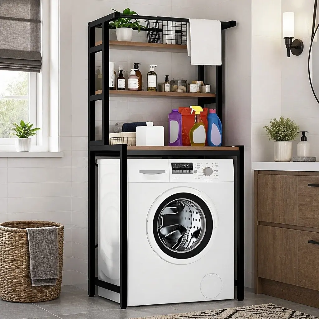 3-Tier Rack for Laundry and Bathroom Use