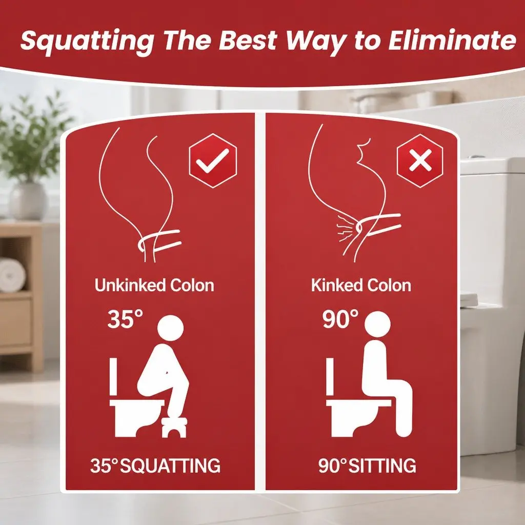 Toilet Squat Stool Plastic U-Shaped 40x17x21cm White Anti-Slip Portable Bathroom Accessory