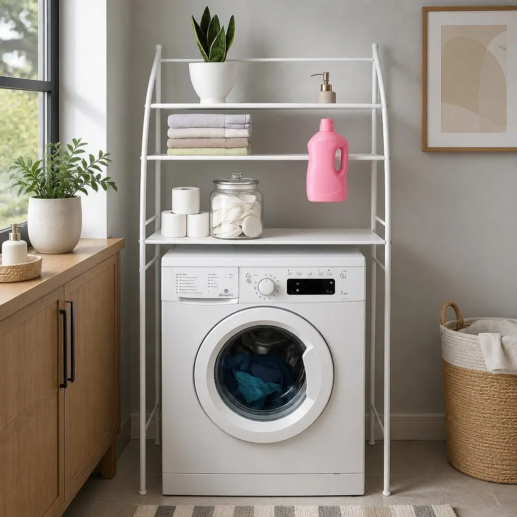 3-Tier Metal Over Washing Machine Storage Rack Organizer Shelf for Laundry Room Bathroom