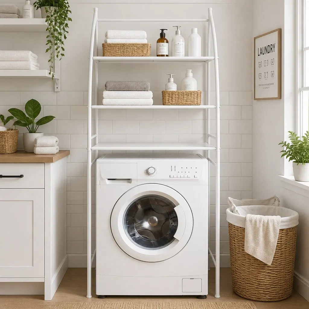 3-Tier Metal Over Washing Machine Storage Rack Organizer Shelf for Laundry Room Bathroom