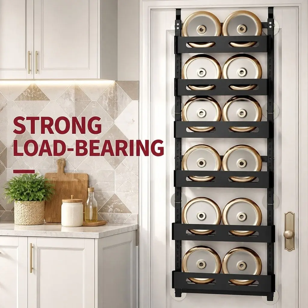 Over the Door Organizer 6 Tier Adjustable Metal Pantry Storage Rack Hanging