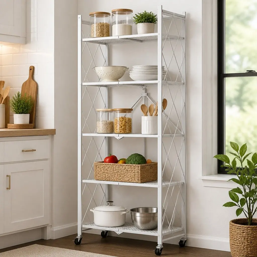 5-Tier Foldable Storage Shelf for Home Organization