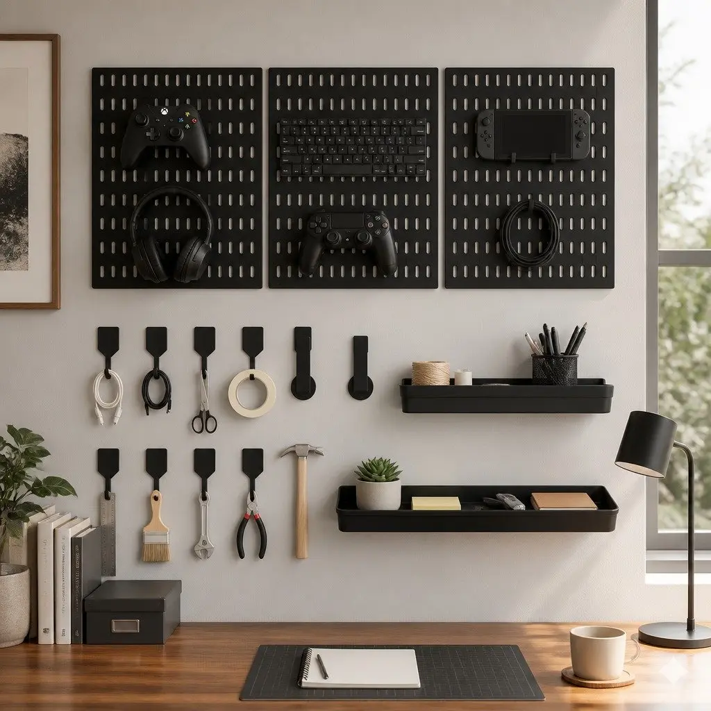 Pegboard Organizer for Various Home Spaces