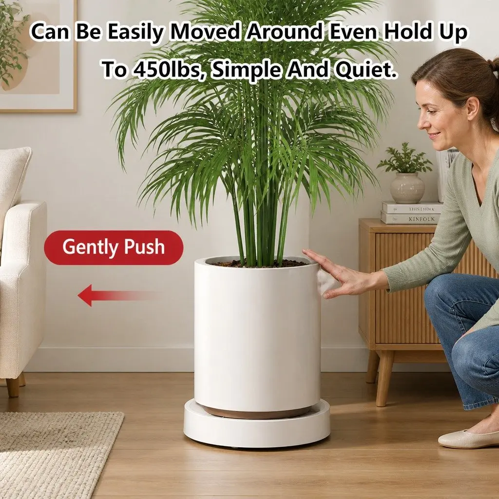 Plant Stand Caddy High Strength Polypropylene 26cm with Hidden Swivel Wheels for Indoor Pots