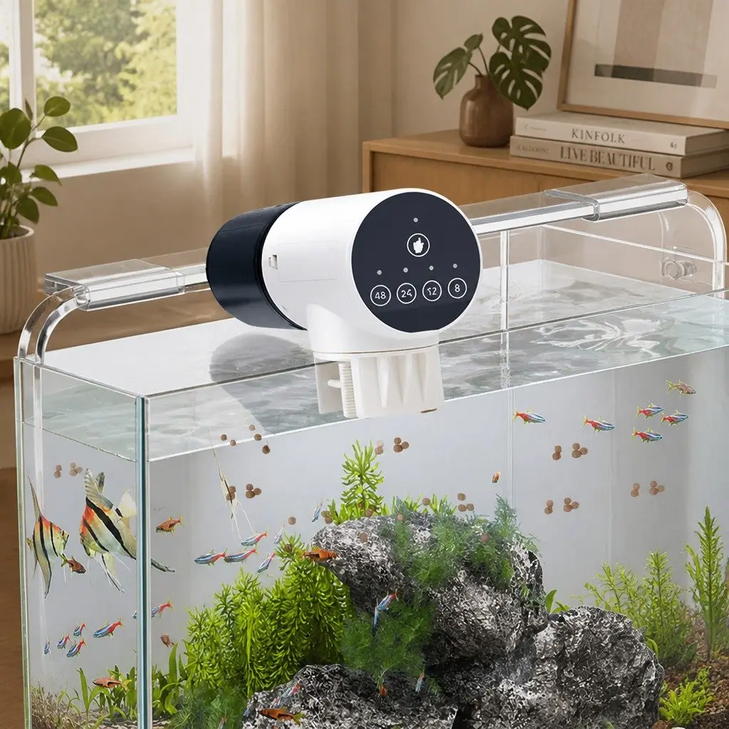 Automatic Fish Feeder with Timer Rechargeable Aquarium Tank Moistureproof