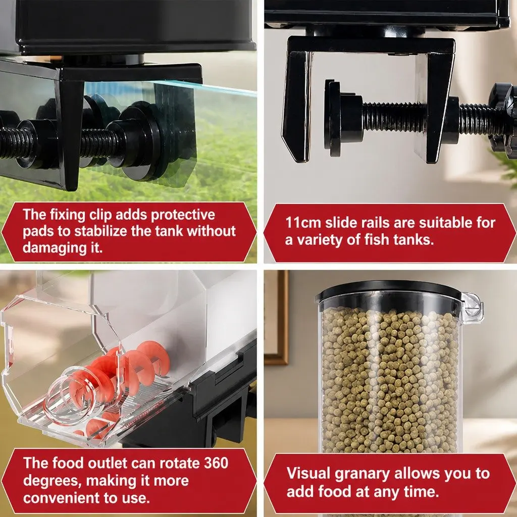 Automatic Fish Feeder with Timer Rechargeable Aquarium Tank Moistureproof