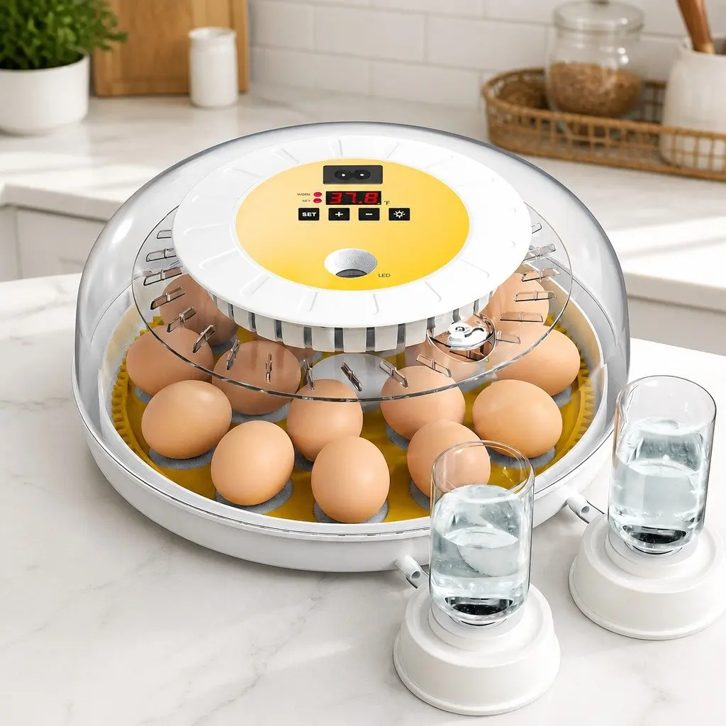 18 Egg Incubator Automatic Turning Digital LED Display Temperature Humidity Control 32cm x 15cm x 32cm