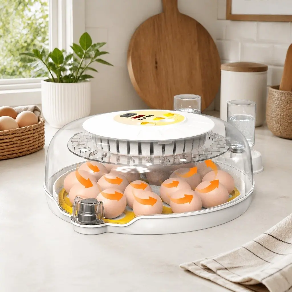 18 Egg Incubator Automatic Turning Digital LED Display Temperature Humidity Control 32cm x 15cm x 32cm