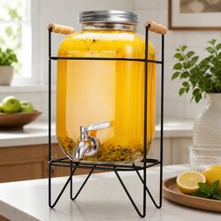 Practical 5L Glass Dispenser for Home and Gatherings