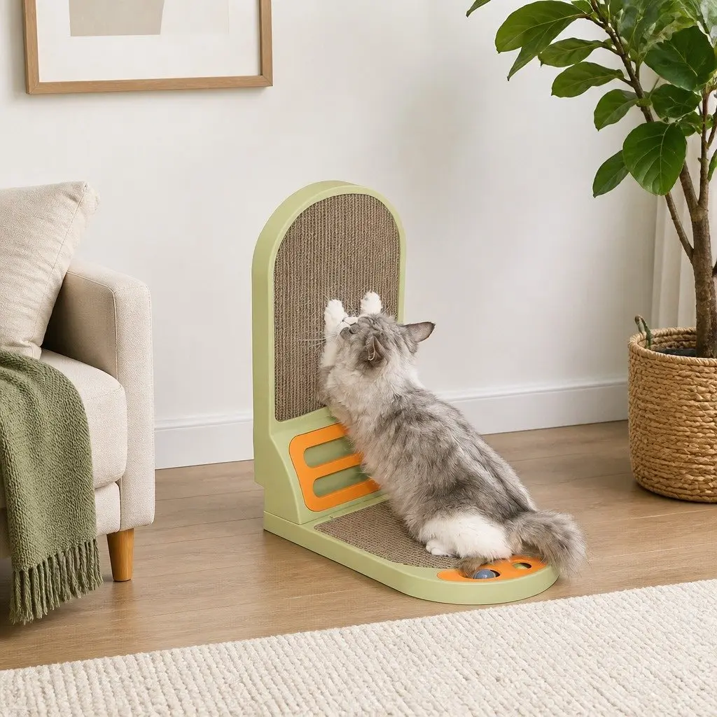 Cat Scratching Board L-Shaped Corrugated Cardboard 42 x 58 x 27 cm for Indoor Cats