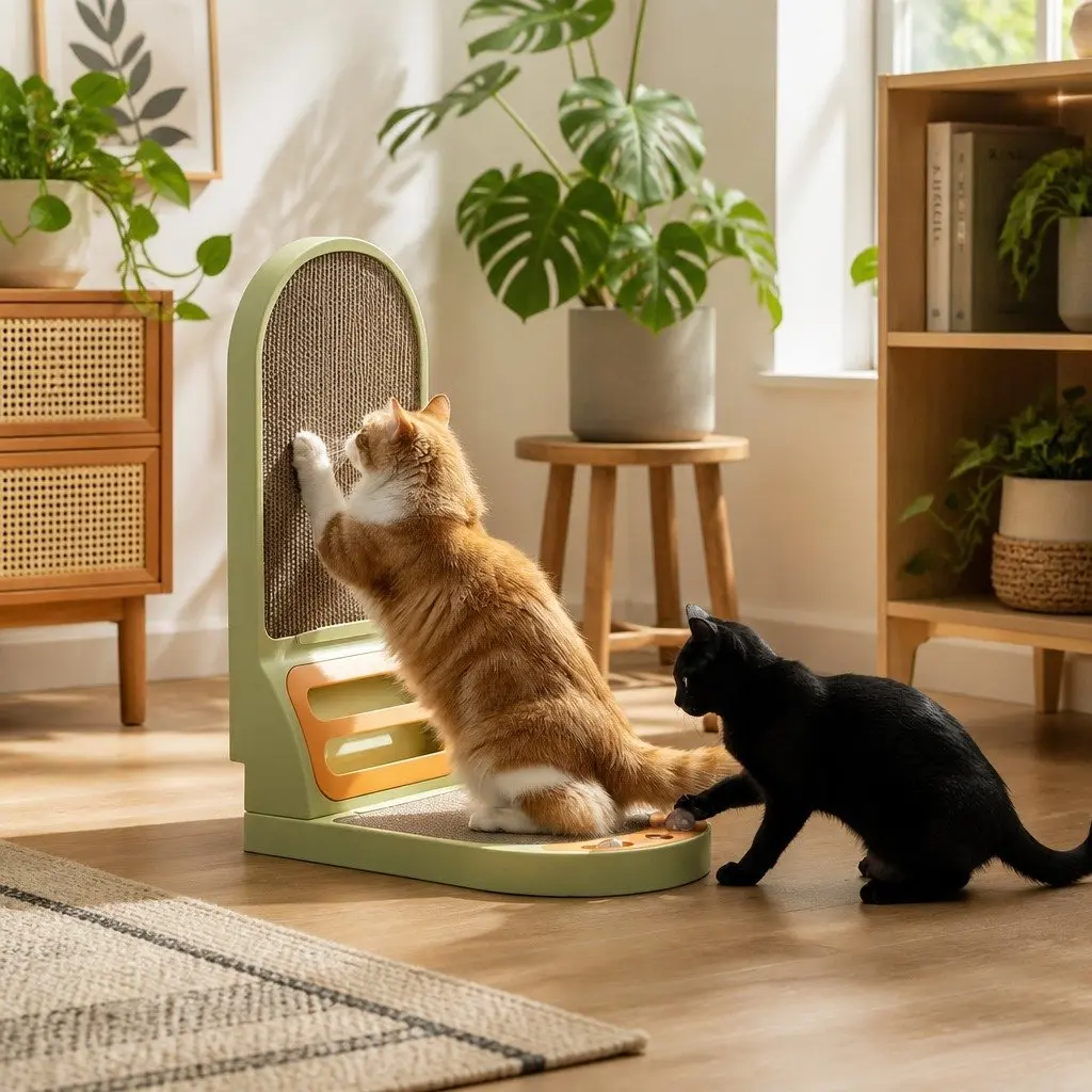 Cat Scratching Board L-Shaped Corrugated Cardboard 42 x 58 x 27 cm for Indoor Cats