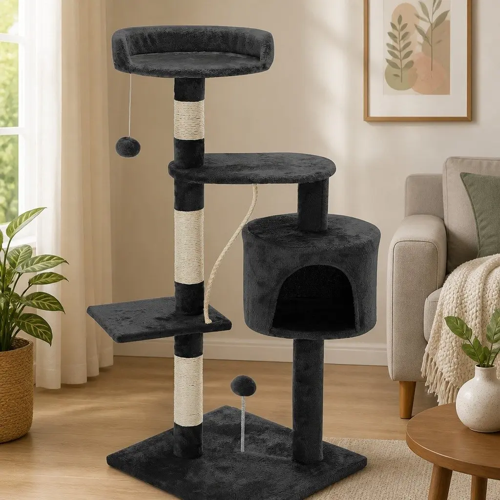 Cat Tree Multi-Level Climbing Perch 140cm Plush Sisal Scratching Posts Indoor