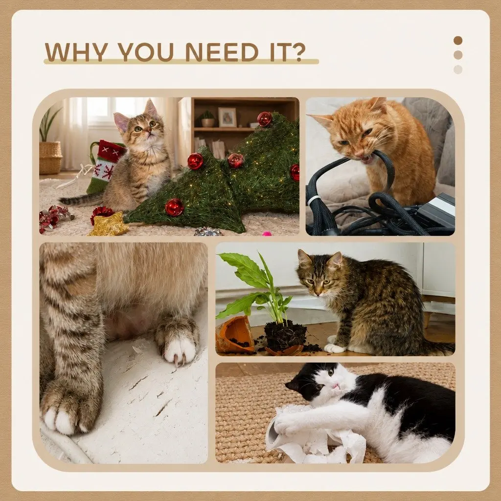 Cat Tree Plush Multi-Level 140cm Beige with Sisal Scratching Posts and Condo