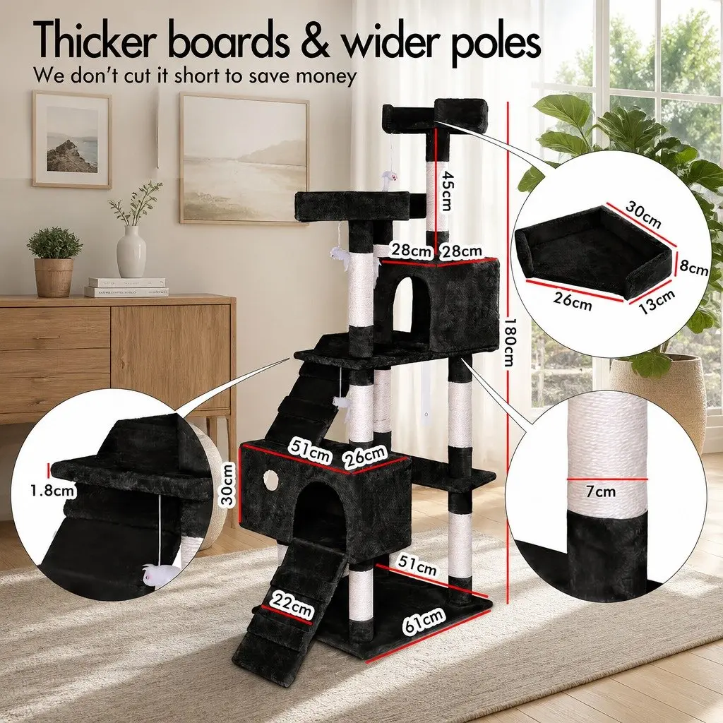 180cm Cat Tree Tower for Active Cats
