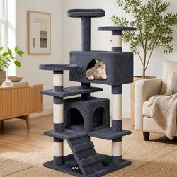 Cat Tree Tower 180cm Indoor Cats Multi-Level Plush Perches Condos Sisal