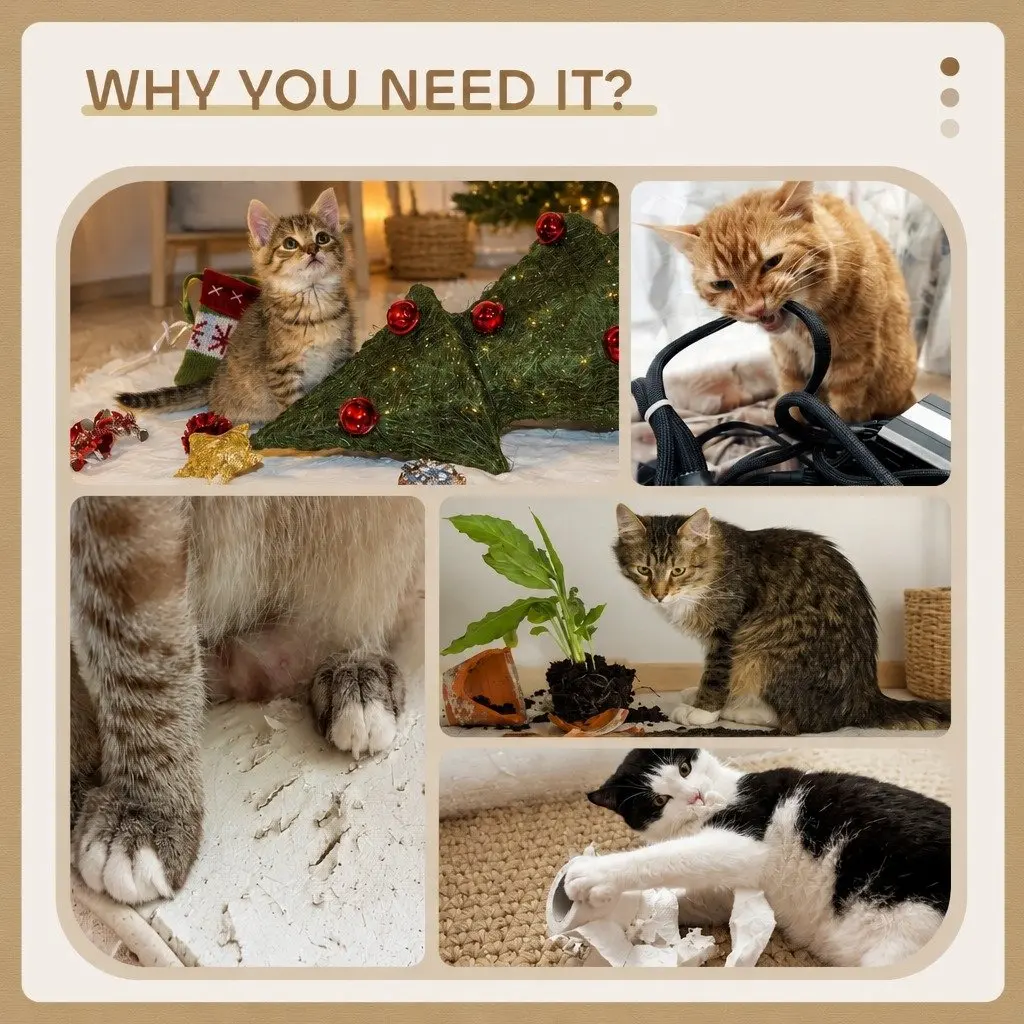 Cat Tree Tower 180cm Beige Multi-Level Climbing Structure with Plush Perches and Scratching Posts for Indoor Cats