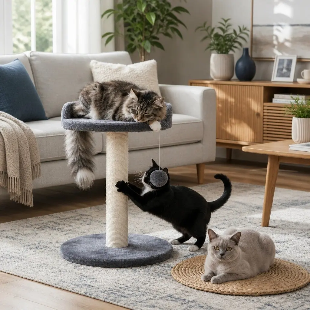 Cat Tree Tower for Small Spaces and Playtime