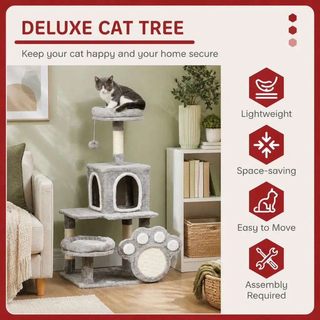 Cat Tree Tower Multi-Level Plush Condo 48 x 110 x 40 cm