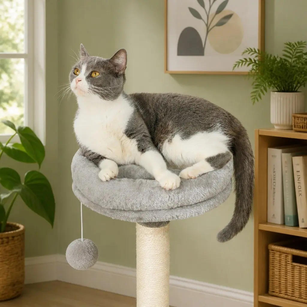 Cat Tree Tower Multi-Level Plush Condo 48 x 110 x 40 cm