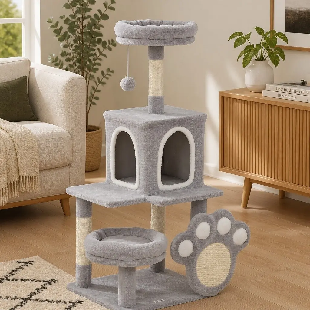Cat Tree Tower Multi-Level Plush Condo 48 x 110 x 40 cm