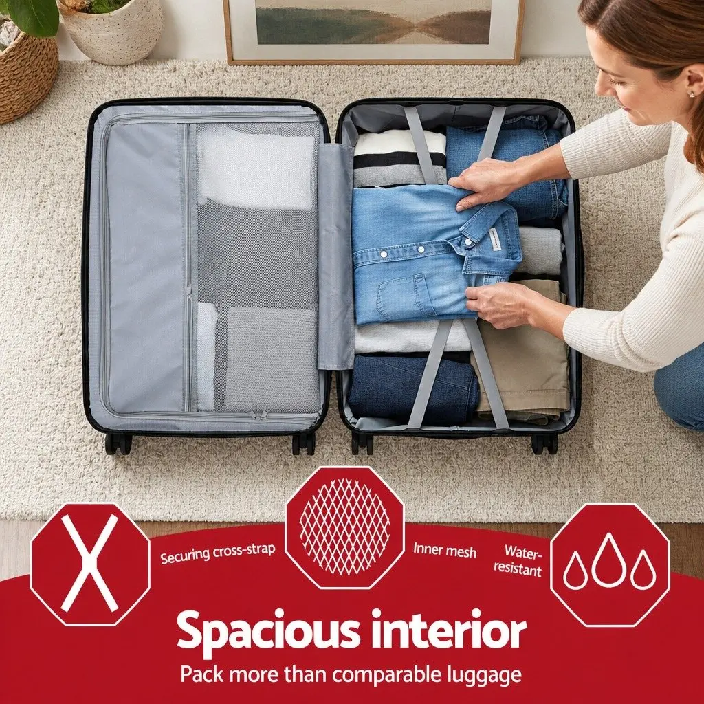 28" Hard Case Luggage Suitcase Lightweight Teal