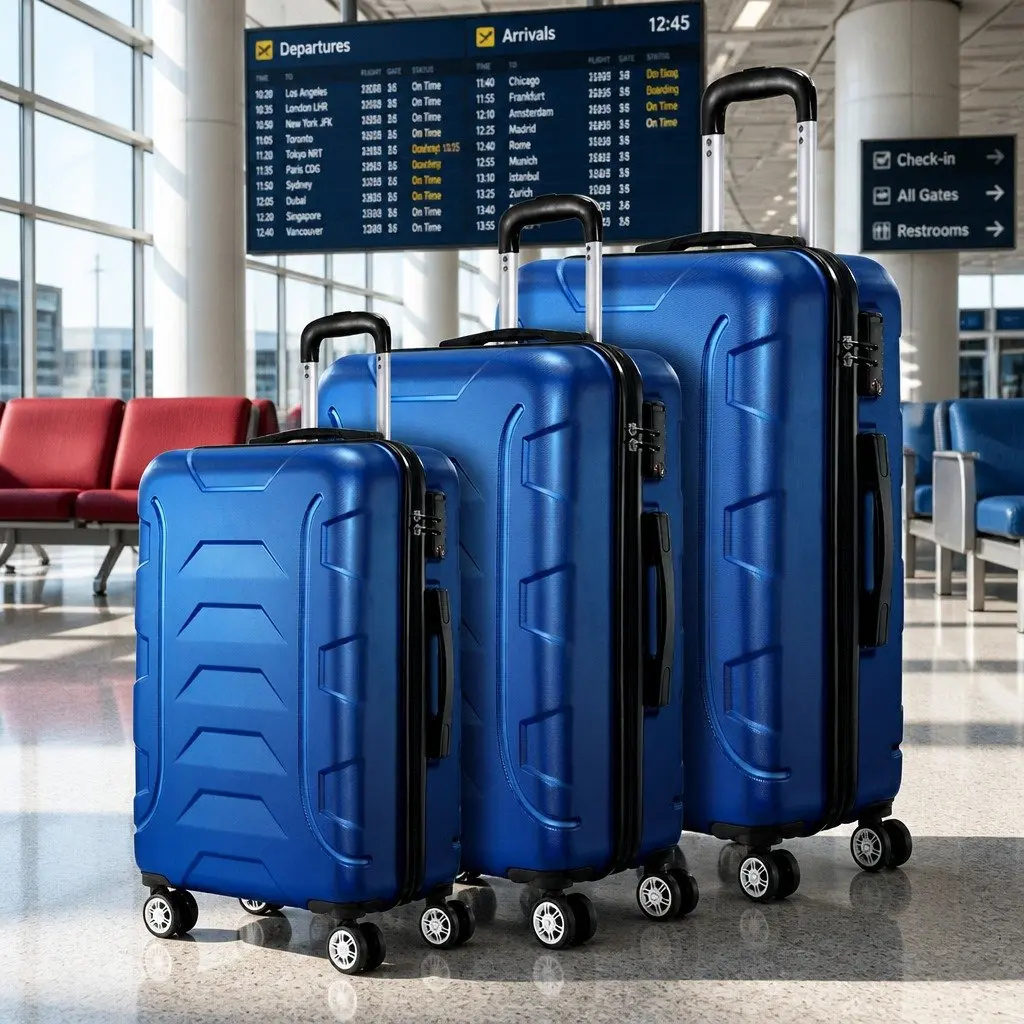 Luggage Set Hard Shell 3 Piece 20 24 28 Inch Blue