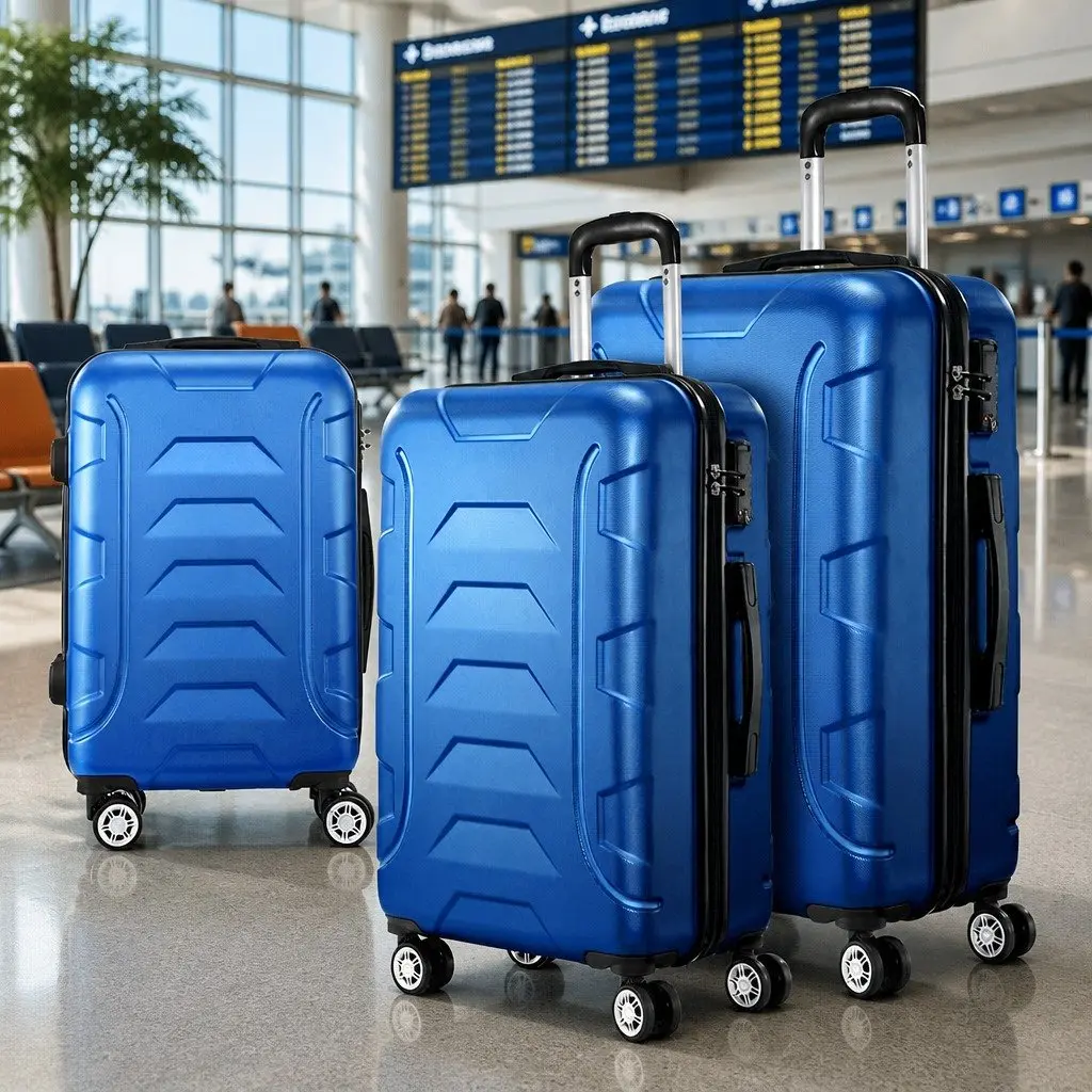 Luggage Set Hard Shell 3 Piece 20 24 28 Inch Blue