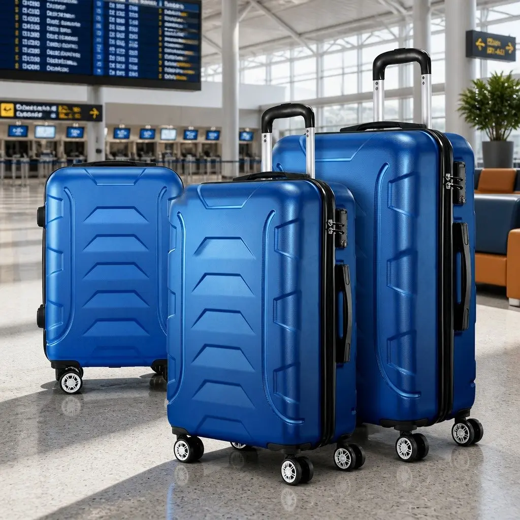 Luggage Set Hard Shell 3 Piece 20 24 28 Inch Blue