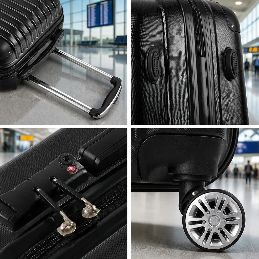 24 Inch Hard Shell Luggage Suitcase Black