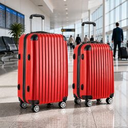 2-Piece Hard Shell Luggage Set 20" 28" Carry On Travel Suitcase Spinner Wheels