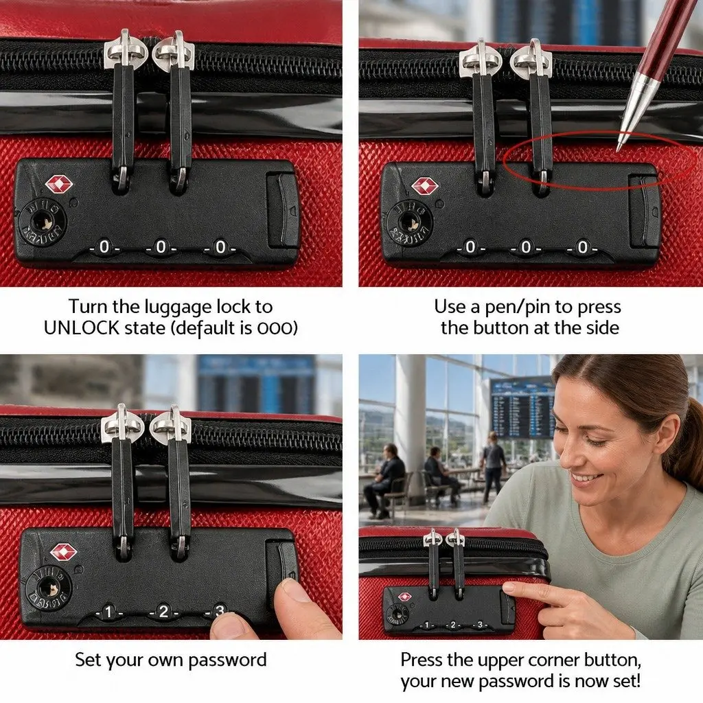 Hard Shell Luggage Set 2 Piece ABS 20 Inch 28 Inch Red