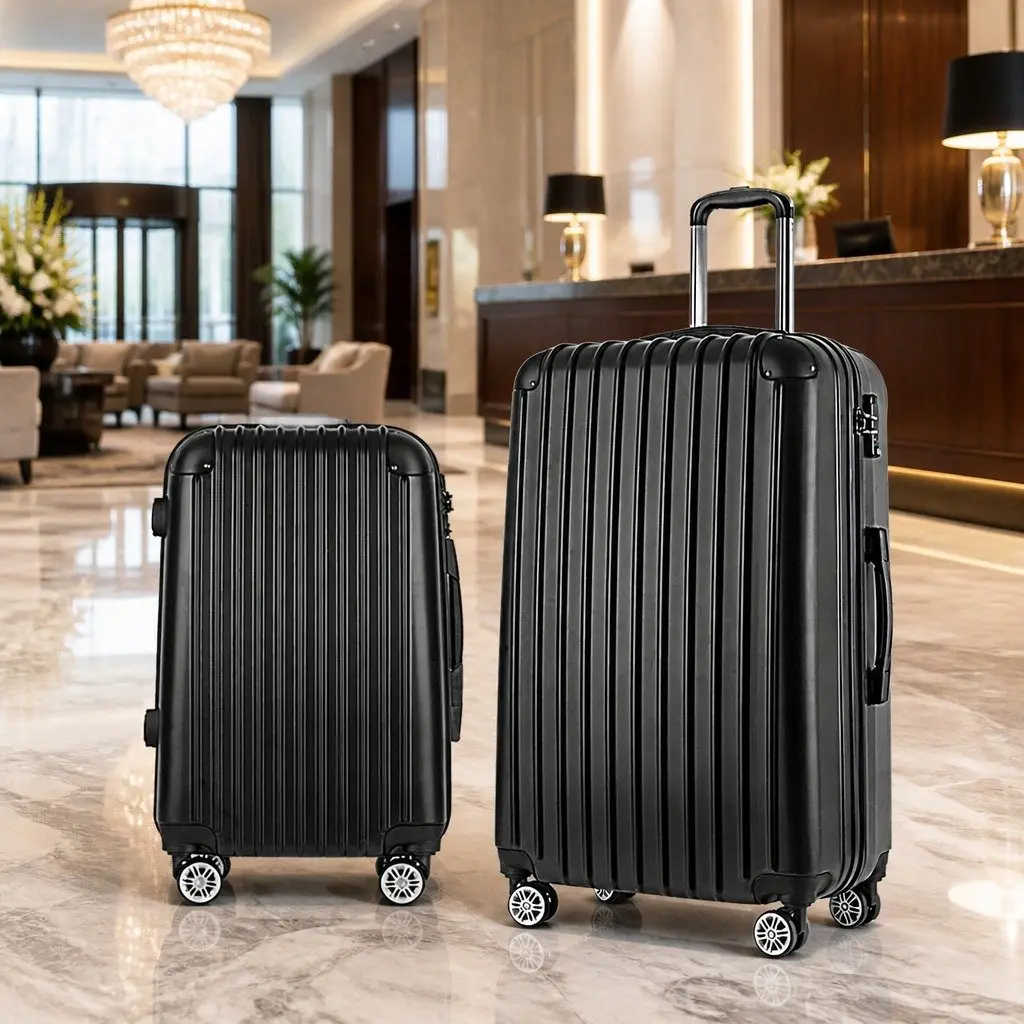 2 Piece Hard Shell Luggage Set 20in 28in Dark Grey