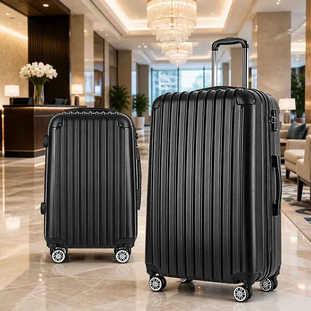2 Piece Hard Shell Luggage Set 20in 28in Dark Grey
