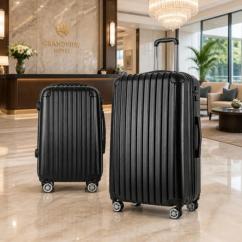2 Piece Hard Shell Luggage Set 20in 28in Dark Grey