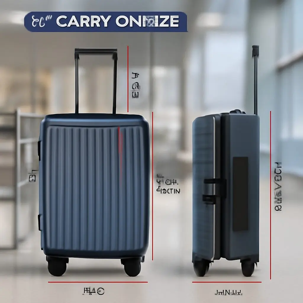 20" Navy Carry-On Suitcase for Travel