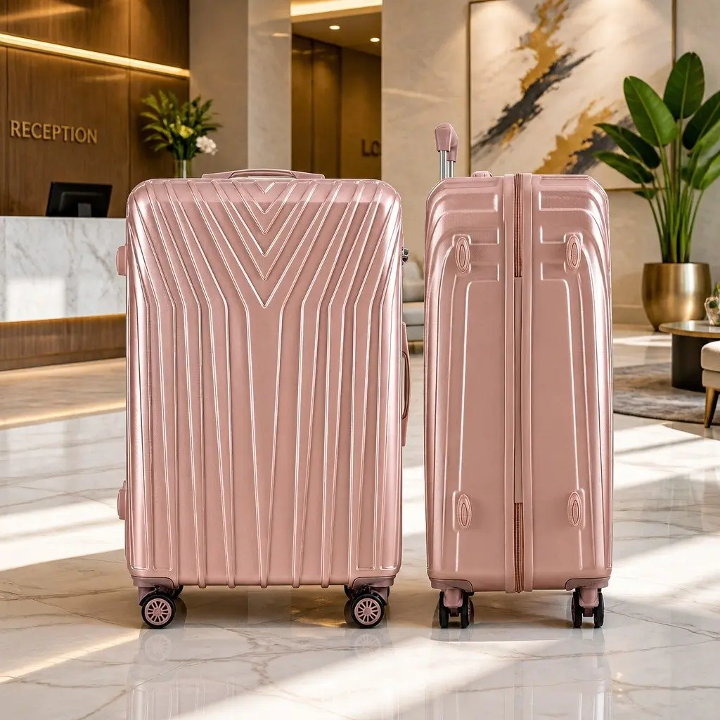 Luggage Set Hard Shell 3 Piece 20 24 28 Inch Suitcase Pink