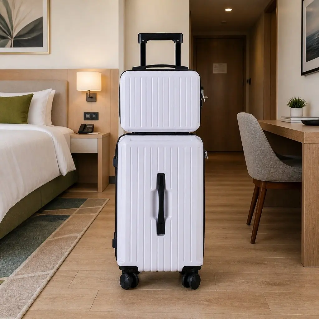 Suitcase Set Hard-Shell 2 Piece 12" 20" White