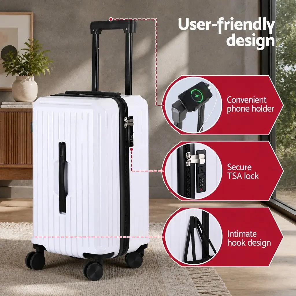 Suitcase Set Hard-Shell 2 Piece 12" 20" White
