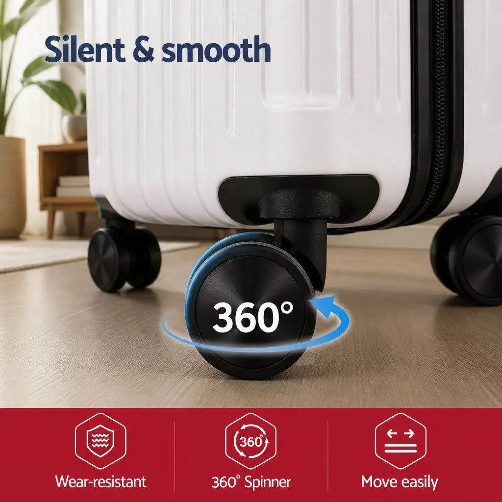 Suitcase Set Hard-Shell 2 Piece 12" 20" White